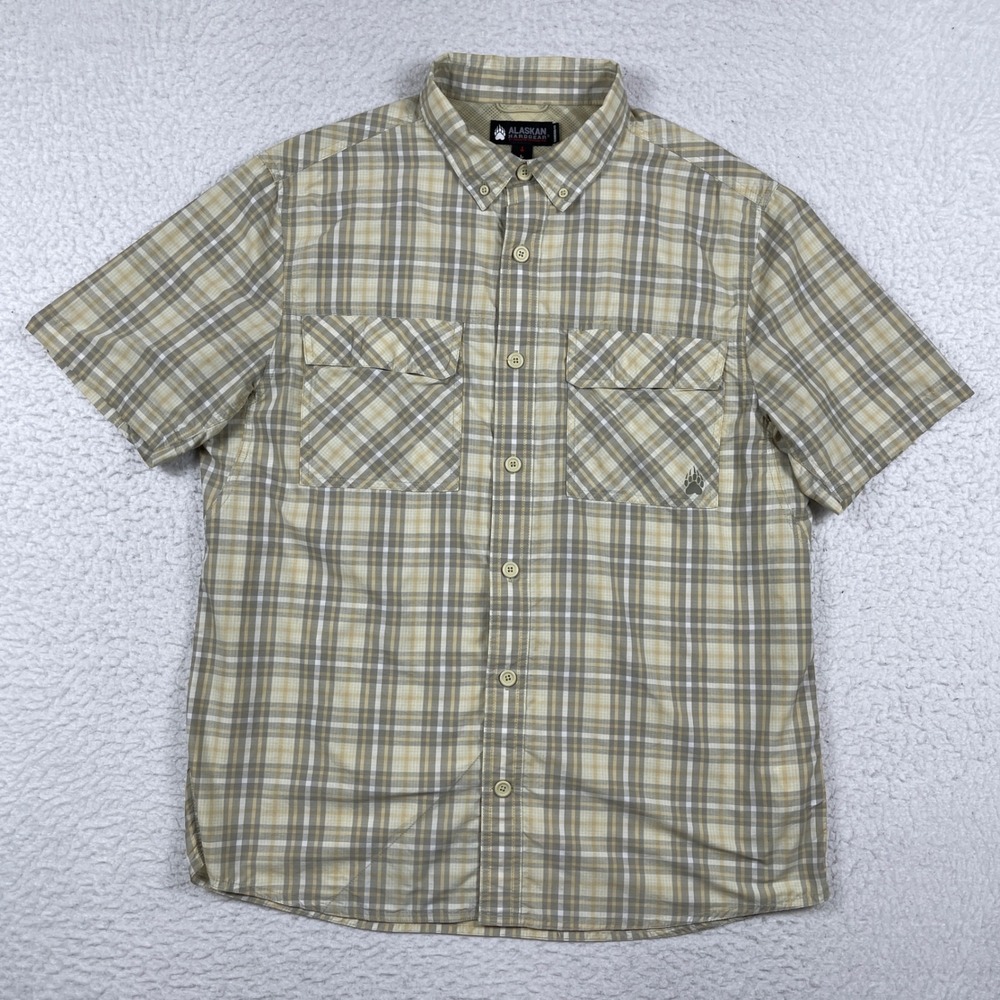 Alaskan Hardgear Button Down Shirt Mens Large Plaid Short Sleeve Hiking Duluth